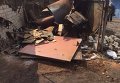 Сгоревший гаражный кооператив в мкр Мирный в Донецке