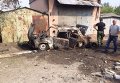Сгоревший гаражный кооператив в мкр Мирный в Донецке
