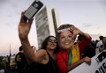 Во время акции протеста, призывающей к отмене президентского вето на законопроект, который позволит увеличить заработную плату в Бразилиа