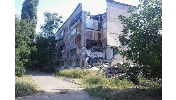 Разрушения в Первомайске Луганской области