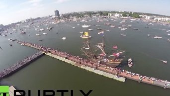 С высоты птичьего полета: фестиваль парусников в Амстердаме. Видео