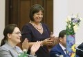 Министр финансов Наталья Яресько во время заседания правительства в Киеве