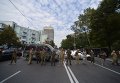 Блокирование движения по улице Грушевского у здания Верховной Рады