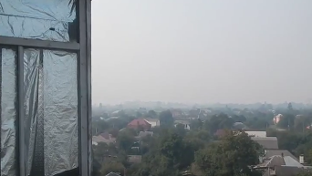 Столичный дым от пожара добрался до Черкасс. Видео