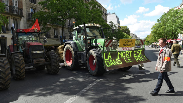 Акция протеста фермеров в Париже. Архивное фото
