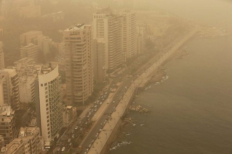 Песчанная буря в Бейруте, Ливан