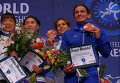 Награждение бронзовой призерки чемпионата мира по вольной борьбе Юлии Ткач