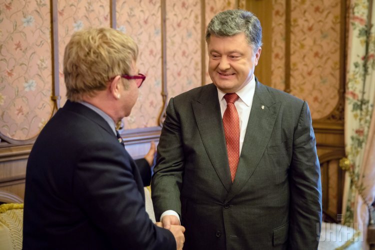 Встреча Элтона Джона и Петра Порошенко в Киеве