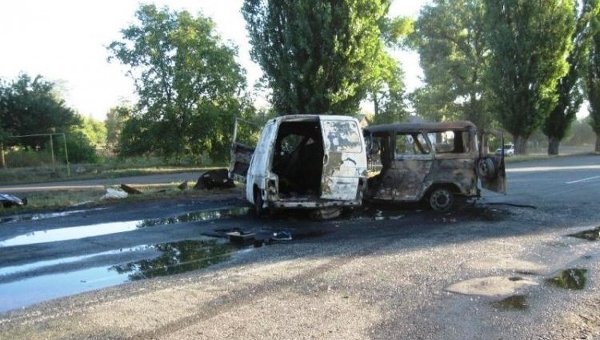 Авария в Днепропетровской области, в которой погибли два бойца Правого сектора и двое военнослужащих ВСУ