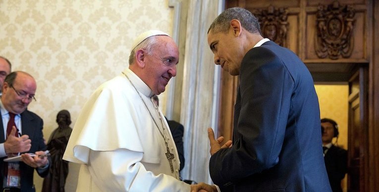 Папа Римский Франциск и президент США Барак Обама