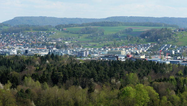 Вид с воздуха на территорию Швейцарии