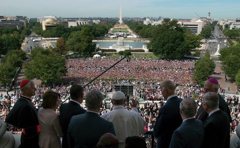 Папа Римский Франциск выступил на Капитолийском холме в Вашингтоне во время визита в США