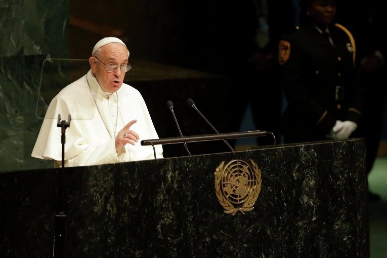 Папа Римский на юбилейной 70-й Генеральной ассамблее ООН