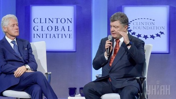 Петр Порошенко на конференции Глобальные инициативы Клинтона в Нью-Йорке