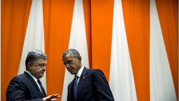 Петр Порошенко и Барак Обама на встрече. Архивное фото