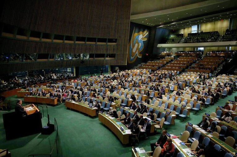 Петр Порошенко выступает на Генеральной Ассамблее ООН, 29 сентября 2015 г