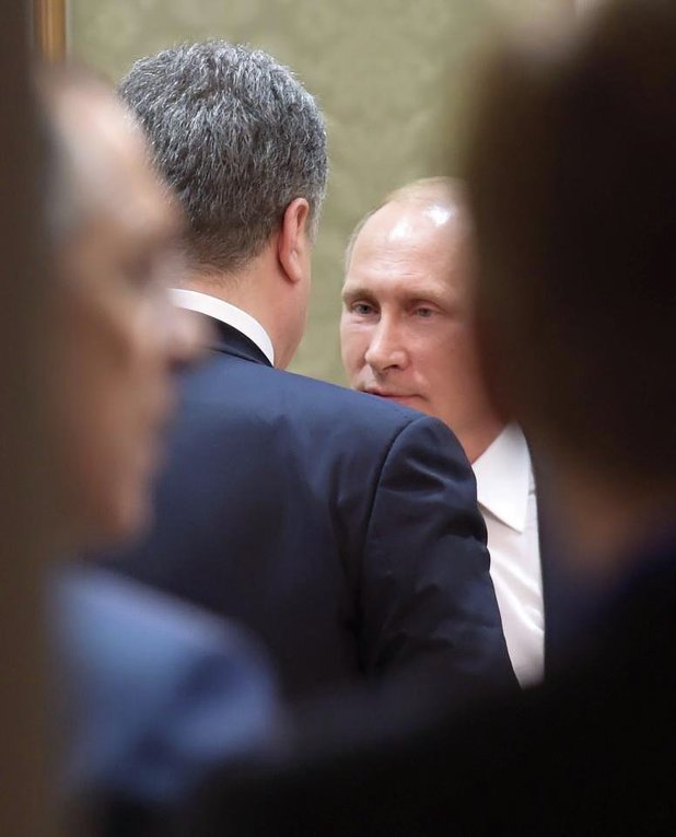 Порошенко и Путин на переговорах в Минске