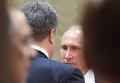 Порошенко и Путин на переговорах в Минске