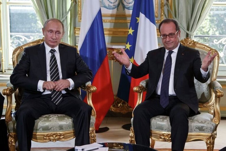 Встреча Путина и Олланда в Париже