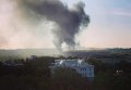 Пожар возле Лужников в Москве