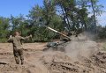 Отвод вооружений ВСУ калибром менее 100 мм в Луганской области (возле поселка Счастье)