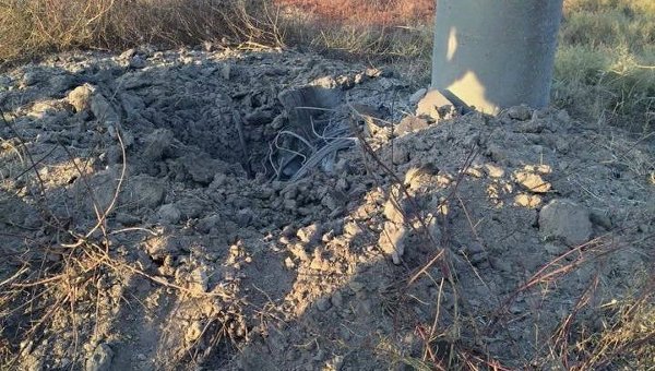 В Херсонской области повреждена опора ЛЭП на Крым