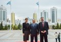 Петр Порошенко, Марина Порошенко и Нурсултан Назарбаев в Казахстане