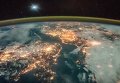 Земля ночью. Вид из космоса. Видео