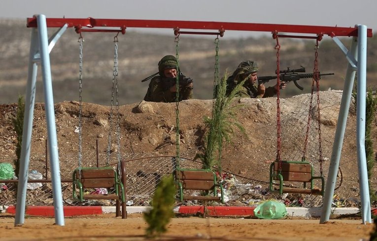 Израильские войска на границе с Палестиной