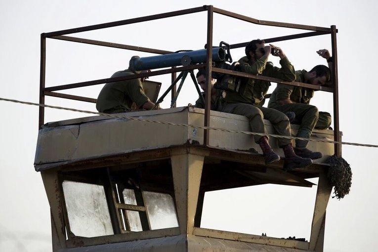 Израильские войска на границе с Палестиной