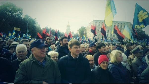Митинг ВО Свобода на Михайловской площади в Киеве. Архивное фото