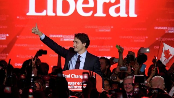 Лидер Либеральной партии Канады Джастин Трюдо, новый премьер-министр