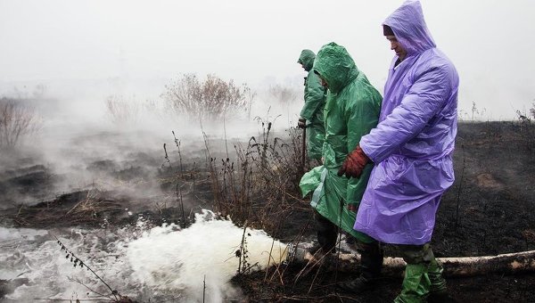 Под Киевом продолжают тушить торфяники