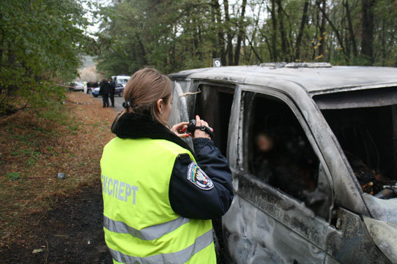 На месте нападения на инкассаторов в Черниговской области