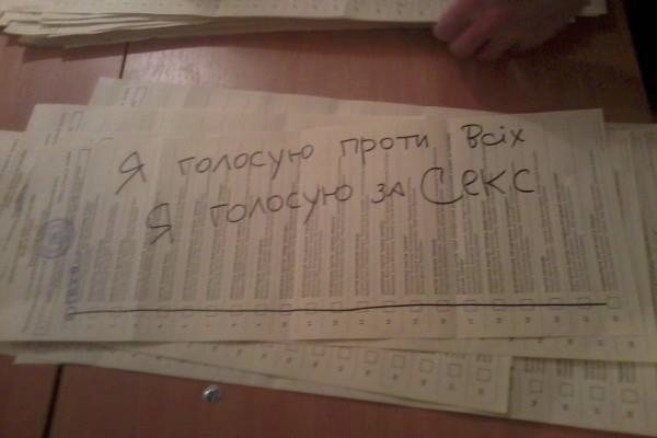 Испорченные бюллетени на местных выборах в Украине