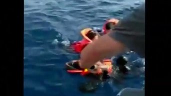 Турецкие рыбаки спасли ребенка беженцев. Видео