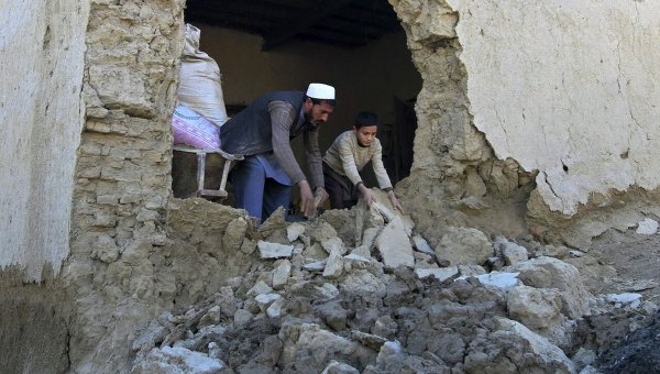 Последствия землетрясения в уезде Бехсуд провинции Нангархар в Афганистане