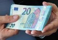 Презентация новой купюры достоинством в 20 евро в офисе Федерального банка Германии