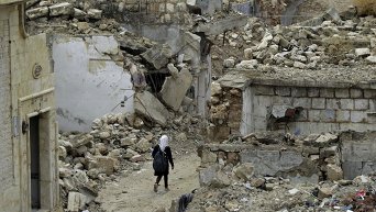 Разрушенный сирийский город Маааррет-эн-Нууман провинции Идлиб. Территория контролируется сирийской оппозицией.