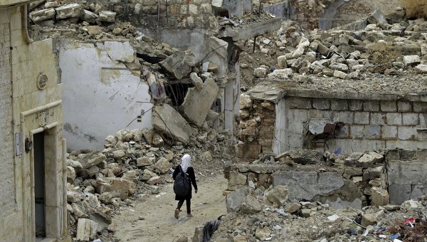 Разрушения в провинции Идлиб, контролируемой сирийской оппозицией. Архивное фото