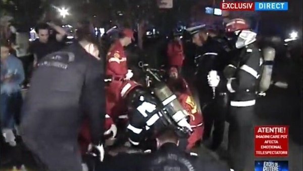 Пожар и взрыв в ночном клубе Бухареста
