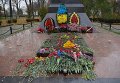 Цветы возле памятника генералу Ватутину в Киеве